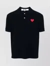 Comme Des Garçons Play Polo Shirt With Ribbed Collar And Straight Hem