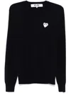 Comme Des Garçons Play Heart-embroidered Sweater In Blue