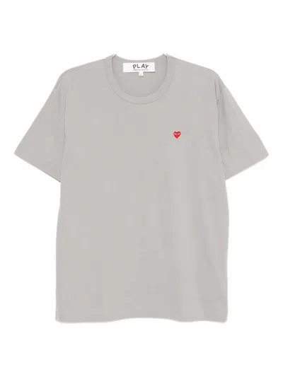 Comme Des Garçons Play Heart-embroidered T-shirt In Multi