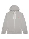 Comme Des Garçons Play Heart-embroidered Zip-up Sweatshirts In Gray