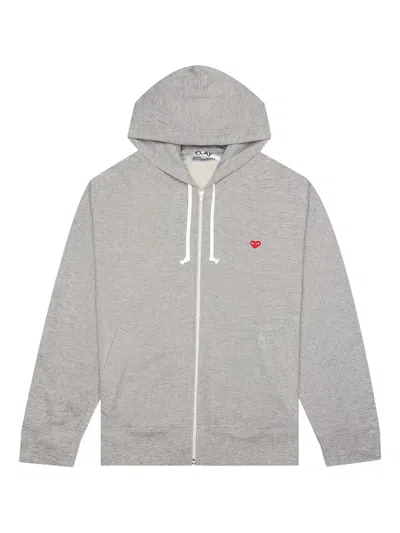 COMME DES GARÇONS PLAY HEART-EMBROIDERED ZIP-UP SWEATSHIRTS