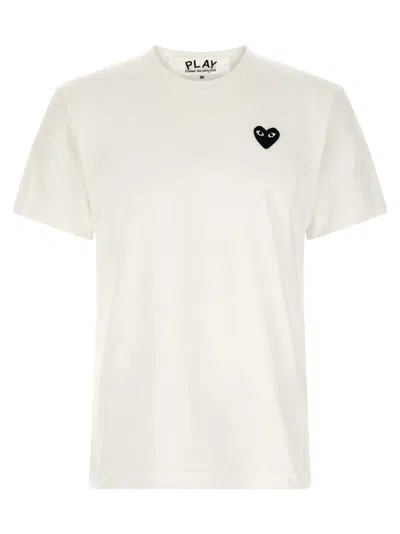 Comme Des Garçons Play Heart Embroidery T-shirt In White