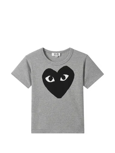 Comme Des Garçons Play Heart Graphic T-shirt In Gray