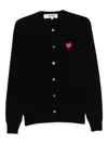 Comme Des Garçons Play Heart-logo Cardigan In Black