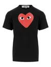 Comme Des Garçons Play Heart Printed Crewneck T-shirt In Black