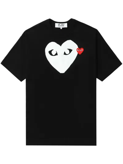 Comme Des Garçons Play Comme Des Garcons Play Mens Black Heart-logo Cotton-jersey T-shirt