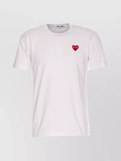 Comme Des Garçons Play Heart Logo Crewneck T-shirt In White