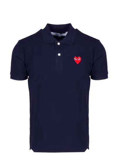 Comme Des Garçons Play Heart Logo Embroidered Short In Navy