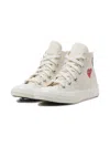 Comme Des Garçons Play Heart-logo High-top Trainers In Neutral