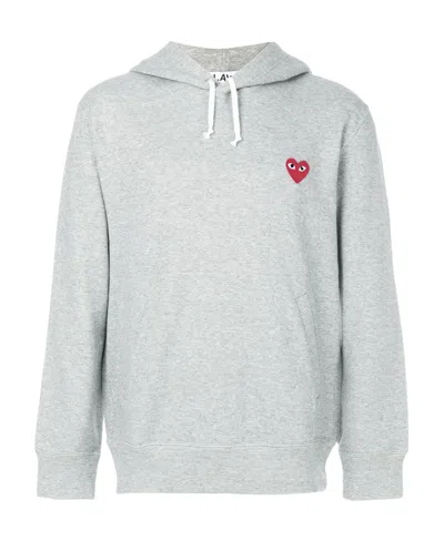 COMME DES GARÇONS PLAY COMME DES GARÇONS LOGO EMBROIDERED DRAWSTRING HOODIE