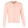Comme Des Garçons Play Heart Logo-patch Cardigan In Pink Wool In Pink