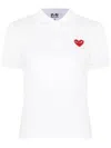 Comme Des Garçons Play Heart Logo-patch Polo Shirt In White