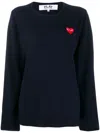 Comme Des Garçons Play Heart Logo Patch Sweater In Blue