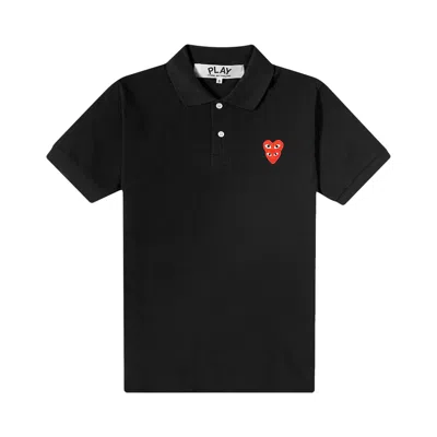 Pre-owned Comme Des Garçons Play Heart Logo Polo 'black' | Men's Size M