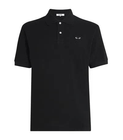 Comme Des Garçons Play Polo In Black Cotton
