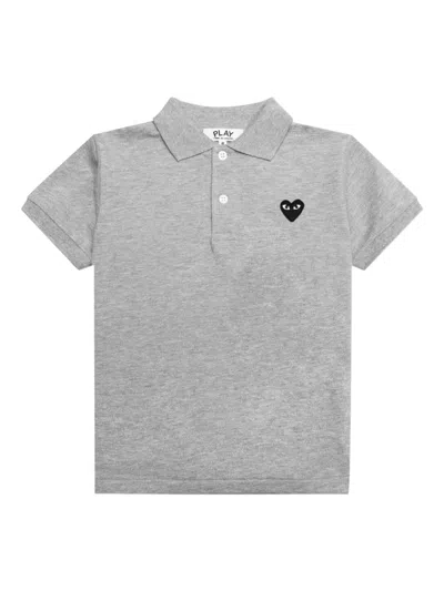Comme Des Garçons Play Kids' Heart-logo Polo Shirt In Multi