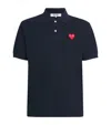 Comme Des Garçons Play Comme Des Garcons Play Polo Unisex In Cotone Nero Con Logo Cuore Rosso In Blue