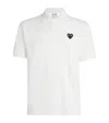 Comme Des Garçons Play Heart Patch Polo Shirt In White