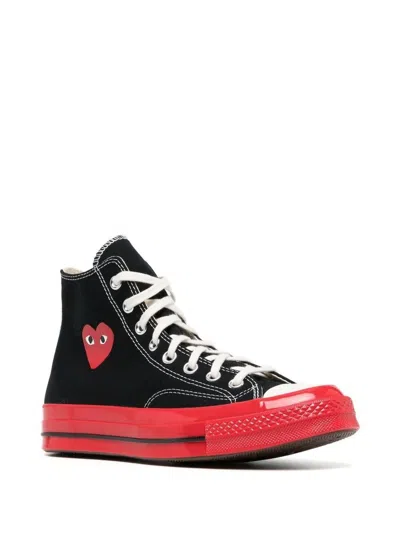 Comme Des Garçons Play Heart Logo Sneakers In Black
