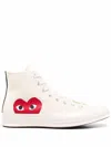 Comme Des Garçons Play High-top Canvas Sneakers Rubber Sole In White