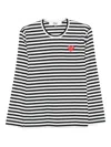 Comme Des Garçons Play Heart-logo Striped T-shirt In Multi
