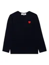 Comme Des Garçons Play Heart-logo Sweater In Black