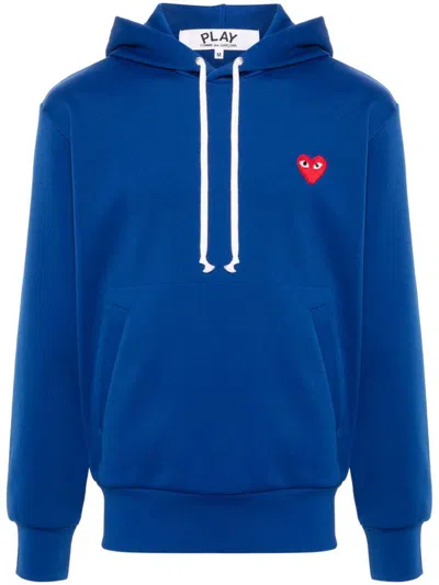 Comme Des Garçons Play Heart Logo Sweatshirt Clothing In Blue