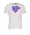 Comme Des Garçons Play Printed T-shirt And Logo Patch In White