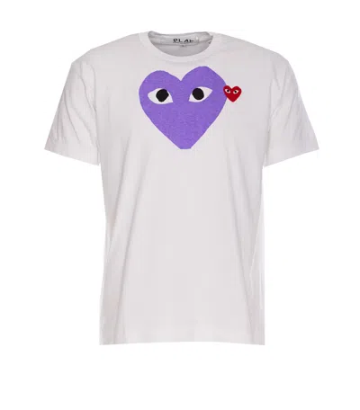 Comme Des Garçons Play Heart Logo T-shirt In White