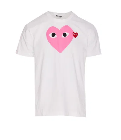 Comme Des Garçons Play Heart Logo T-shirt In White