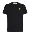 Comme Des Garçons Play Golden Heart Patch T-shirt In Black
