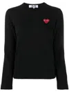 Comme Des Garçons Play Motif V-neck Jumper In Black