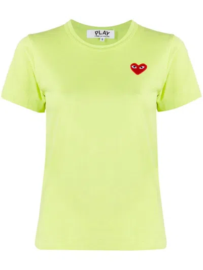 Comme Des Garçons Play Heart Logo T-shirt Clothing In Green