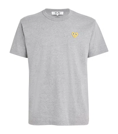 Comme Des Garçons Play Heart Logo T-shirt In Grey