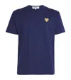 Comme Des Garçons Play Embroidered Heart T-shirt In Navy