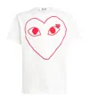 Comme Des Garçons Play Short Sleeve Heart Print T-shirt In White