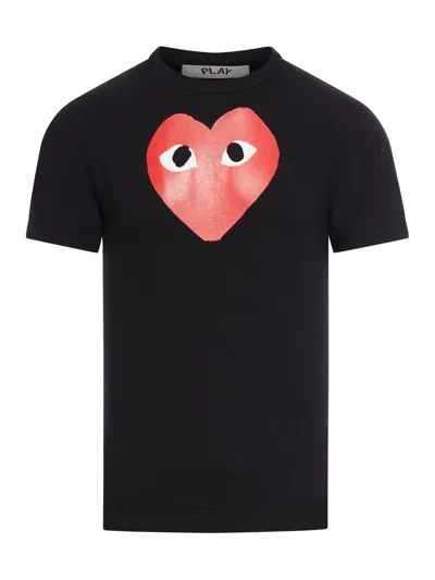Comme Des Garçons Play Central Heart Logo T-shirt In Black