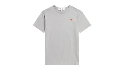 Pre-owned Comme Des Garçons Play Heart Logo Tee Shirt In Grey