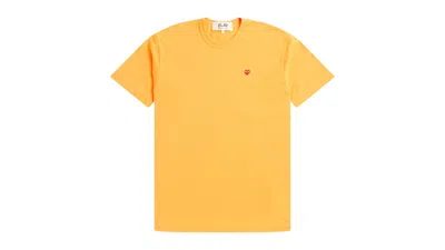 Pre-owned Comme Des Garçons Play Heart Logo Tee Shirt In Yellow