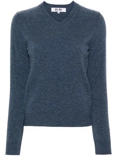 Comme Des Garçons Play Pullover Mit Herz-logo In Blau