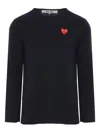 Comme Des Garçons Play Womens Black Heart-appliquéd Cotton-jersey Top In Blue