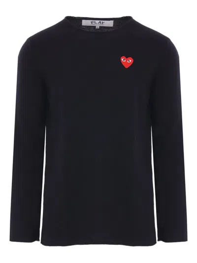 COMME DES GARÇONS PLAY HEART-LOGO WOOL SWEATER