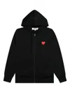 Comme Des Garçons Play Heart-logo Zip-up Sweatshirt In Black