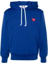 Comme Des Garçons Play Play Zip Hooded Sweatshirt In Blue