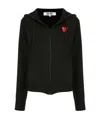 Comme Des Garçons Play Heart Motif Zip Hoodie In Black