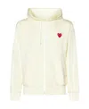 Comme Des Garçons Play Heart-motif Zip-up Hoodie In White