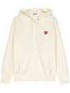 Comme Des Garçons Play Embroidered Heart Hooded Sweatshirt In Yellow