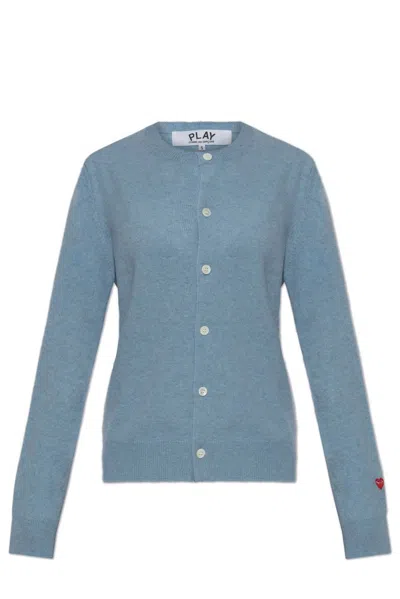 Comme Des Garçons Play Long-sleeved Sweater In Blue