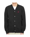 Comme Des Garçons Play Heart Patch Cardigan In Black