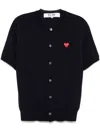Comme Des Garçons Play Heart-patch Cardigan In Blue